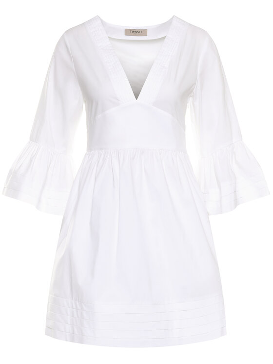 TWINSET TWINSET Rochie de zi 201TT2072 Alb Regular Fit