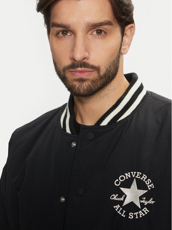 Converse Converse Μπόμπερ μπουφάν Varsity 10026976-A01 Μαύρο Regular Fit