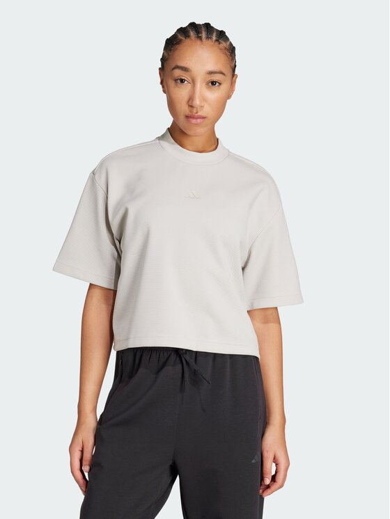 adidas adidas Koszulka techniczna 156183 Beżowy Loose Fit