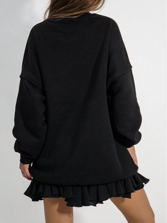 LilaLou LilaLou Bluza Lucky Czarny Regular Fit