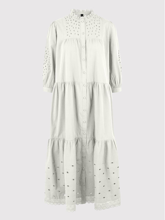 YAS YAS Vestito chemisier Violetta 26026286 Bianco Relaxed Fit