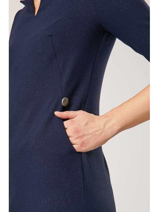 QUIOSQUE QUIOSQUE Každodenné šaty 13-TK-4044 Tmavomodrá Regular Fit