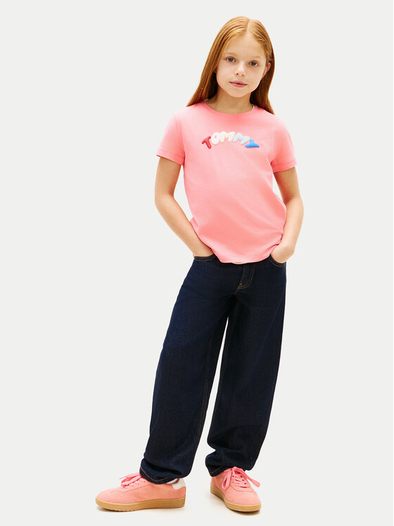 Tommy Hilfiger Tommy Hilfiger T-Shirt KG0KG09246 Světle růžová Regular Fit