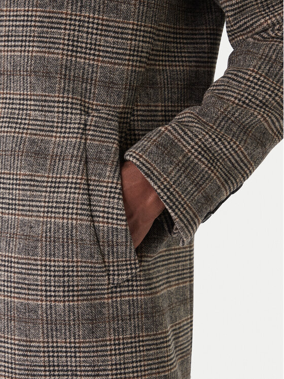 KARL LAGERFELD KARL LAGERFELD Vlněný kabát 455733 554755 Šedá Regular Fit