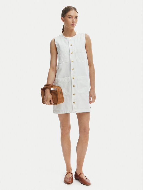 Tommy Hilfiger Tommy Hilfiger Φόρεμα καθημερινό WW0WW48584 Λευκό Regular Fit