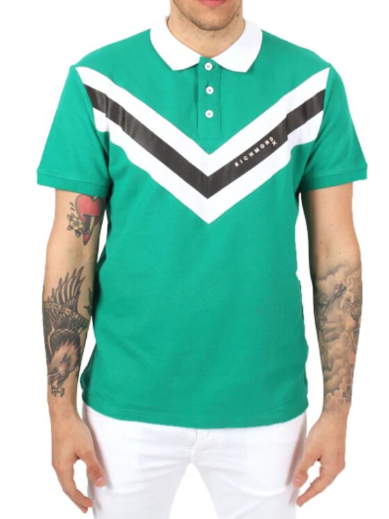 John Richmond Polo Polo da Uomo John Richmond Verde Regular Fit, taglia : M