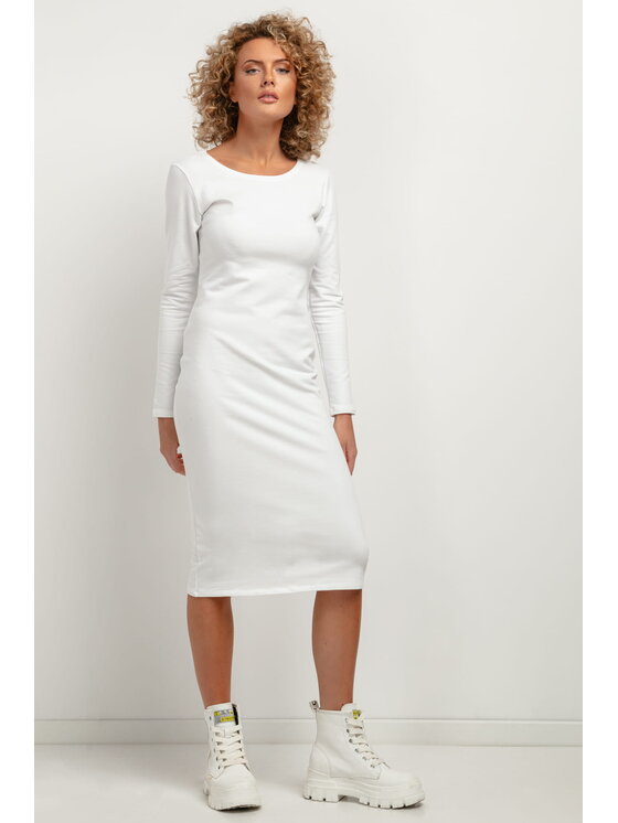 Tessita Tessita Sukienka codzienna T378 Biały A-Line Fit