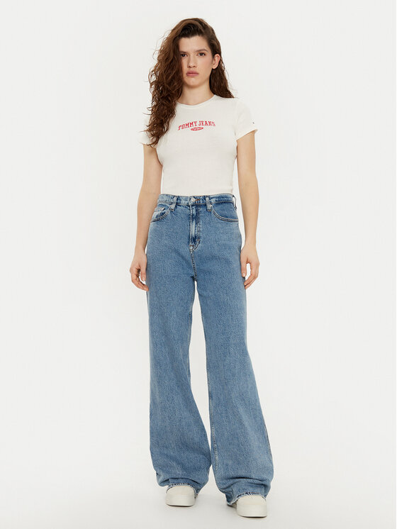 Tommy Jeans Tommy Jeans T-Shirt DW0DW19435 Εκρού Slim Fit
