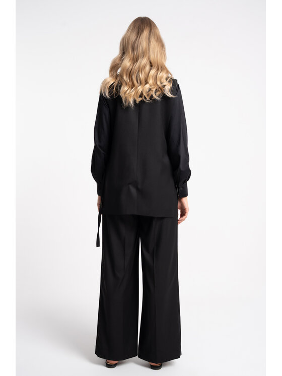 CLICK CLICK Kamizelka 71-0106 Czarny Relaxed Fit
