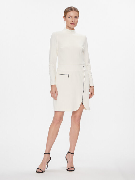 DKNY DKNY Coctailkleid DD3J1430 Écru Regular Fit