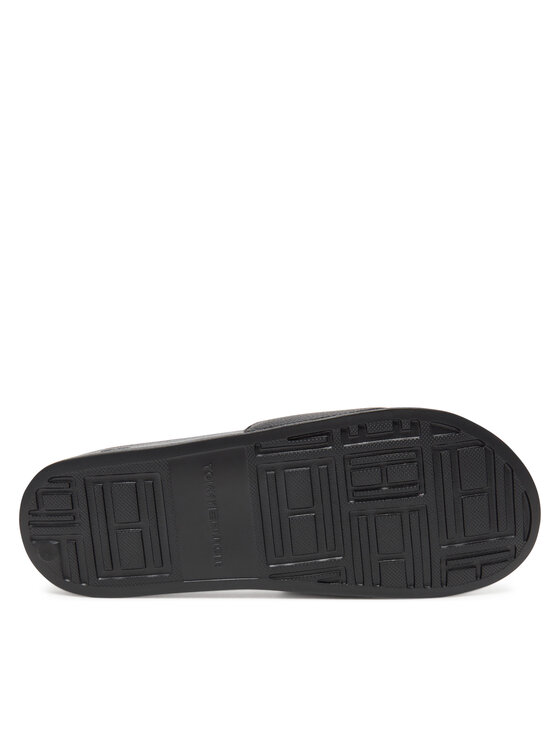 Tommy Hilfiger Tommy Hilfiger Şlapi Hilfiger Print Tumble Pool Slide FM0FM05505 Negru