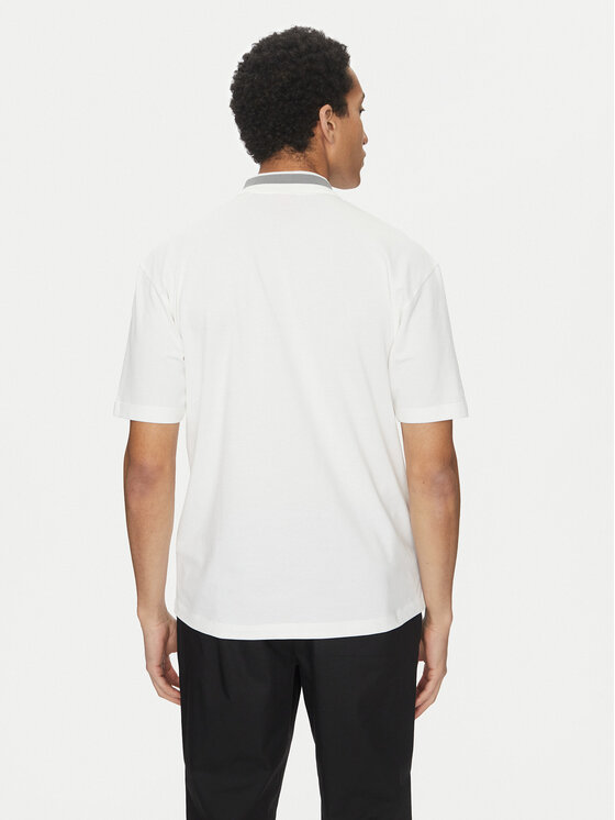 HUGO HUGO Тениска с яка и копчета Dodac_RB 50542748 Бял Regular Fit