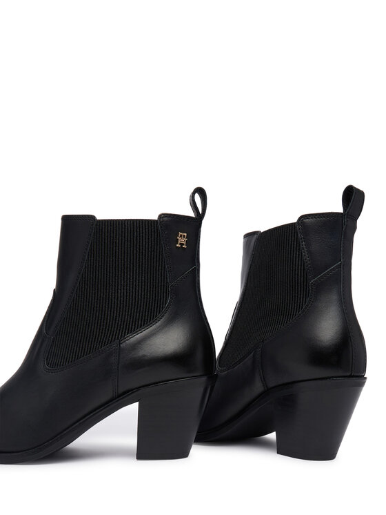 Tommy Hilfiger Tommy Hilfiger Μποτάκια Leather Western Chelsea Boot FW0FW09582 Μαύρο