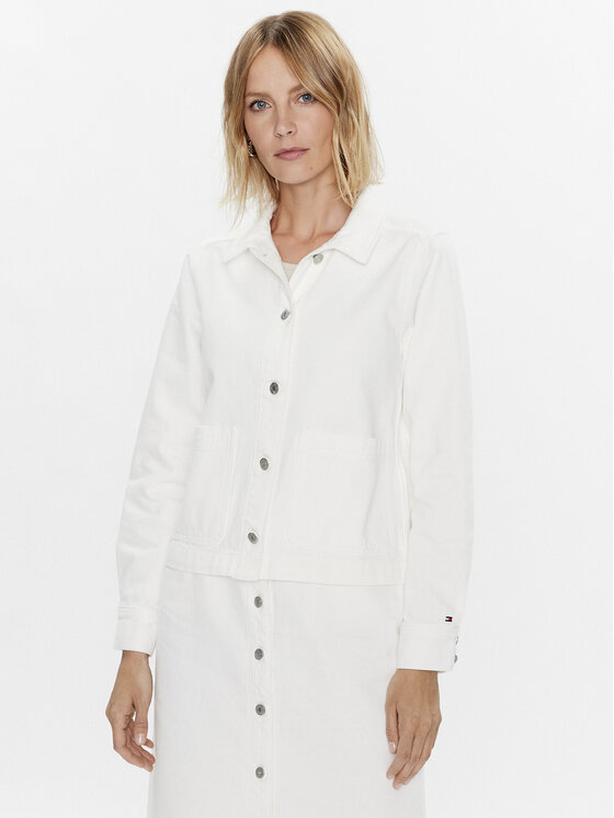 Tommy Hilfiger Tommy Hilfiger Дънково яке WW0WW37625 Бял Regular Fit