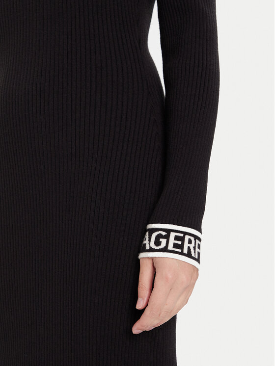 KARL LAGERFELD KARL LAGERFELD Трикотажна сукня A4W13028 Чорний Slim Fit