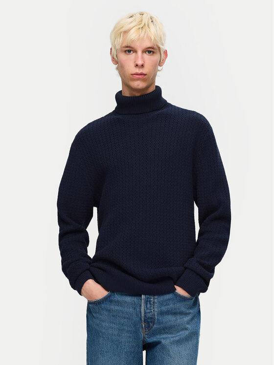 Selected Homme Selected Homme Bluză cu gât 16094576 Bleumarin Regular Fit