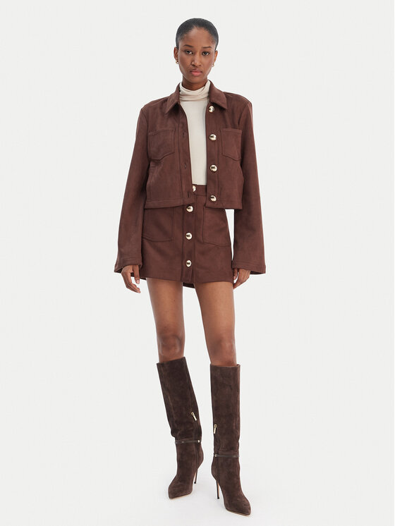 Bardot Bardot Риза Lorenzo 59668TB1 Кафяв Boxy Fit