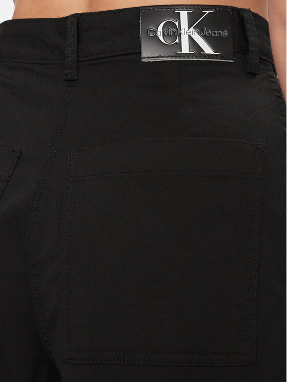 Calvin Klein Jeans Kalhoty z materiálu Stretch Twill High Rise Straight  J20J221297 Černá Regular Fit
