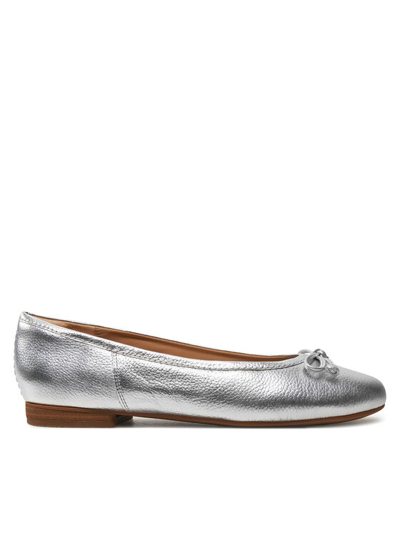 Clarks Fawna Lily - Ballerines Femme En Cuir Noir, Bout Carré, Talon Doré, Semelle Caoutchouc - Confort Chic