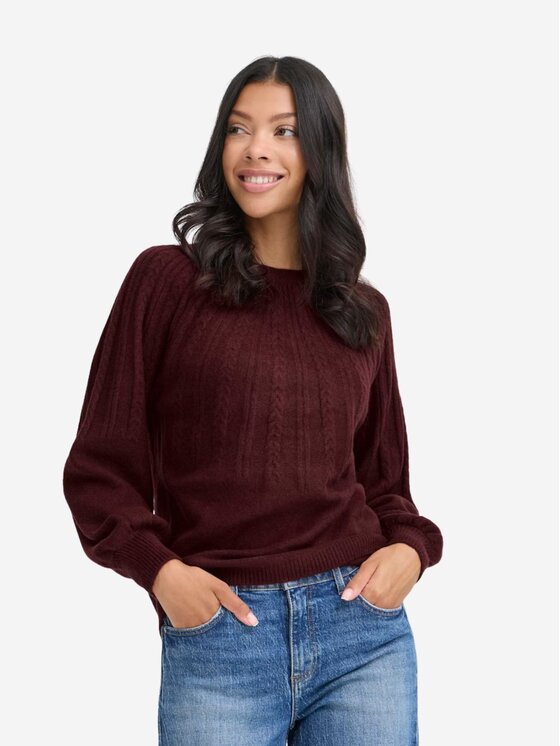 b.young b.young Πουλόβερ Maglione BYMAGGE Μπορντό Regular Fit