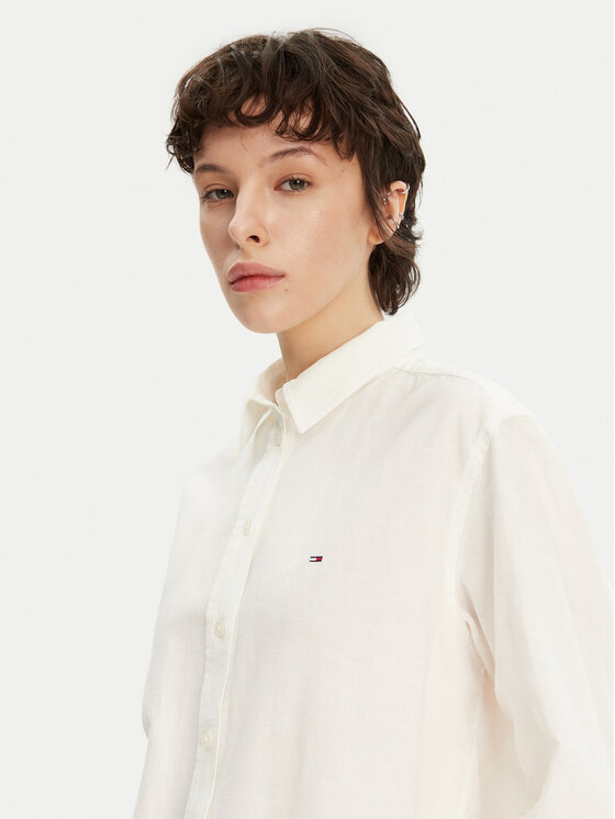 Tommy Jeans Tommy Jeans Cămașă DW0DW20292 Écru Relaxed Fit