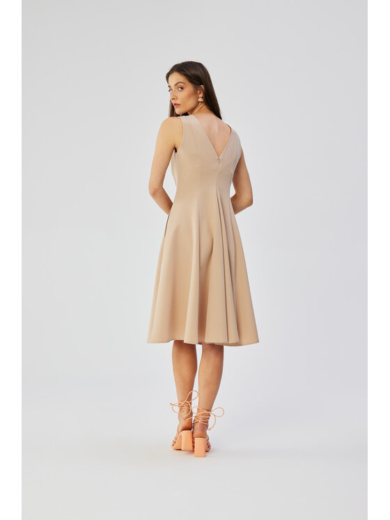Stylove Stylove Sukienka koktajlowa S358 Beżowy Comfortable Fit