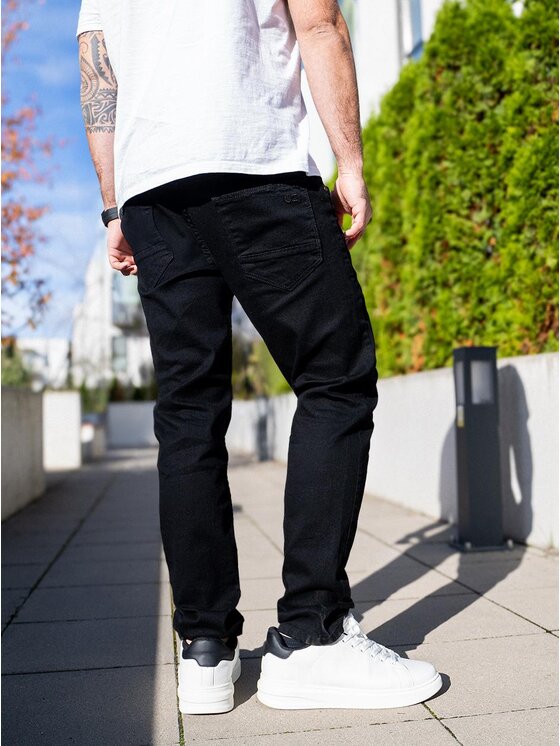 Urban City Urban City Jeansy Spodnie Jeansowe Męskie Czarne UrbanCity Pocket Logo 36 Czarny Regular Fit