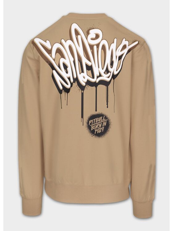 PITBULL PITBULL Bluza GRAFFITI Beżowy Regular Fit
