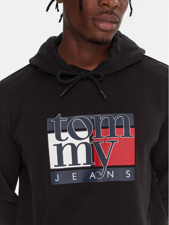 Tommy Jeans Tommy Jeans Džemperis ar kapuci DM0DM22092 Melns Relaxed Fit