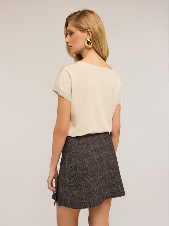 Motivi Motivi T-shirt G063W703439N002 Écru Regular Fit