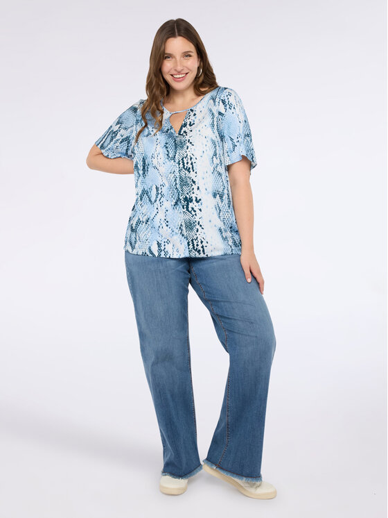 Fiorella Rubino Fiorella Rubino Bluzka 2844T002365N0Z4 Turkusowy Regular Fit