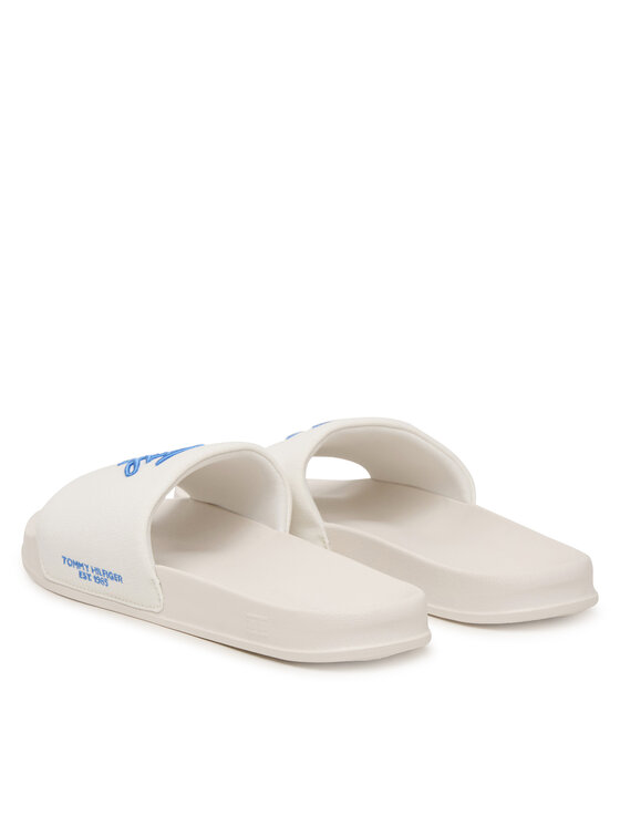 Tommy Hilfiger Tommy Hilfiger Plätud Logo Embroidery Canvas Pool Slides FM0FM05858 Valge