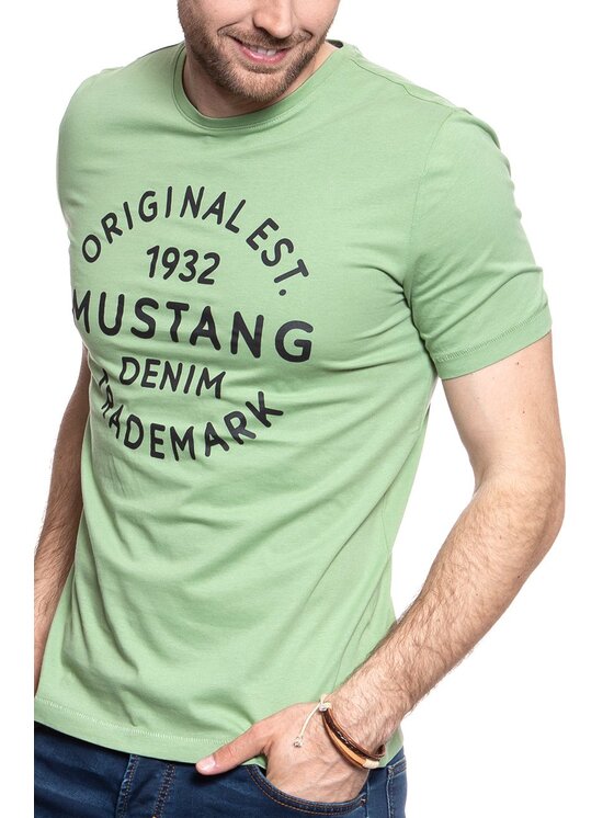 Mustang Mustang T-shirt LOGO T-SHIRT Verde Regular Fit