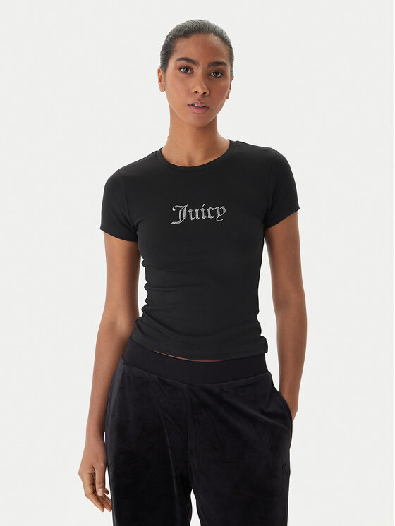 Juicy Couture Juicy Couture Póló Esme JCWCT225323 Fekete Slim Fit
