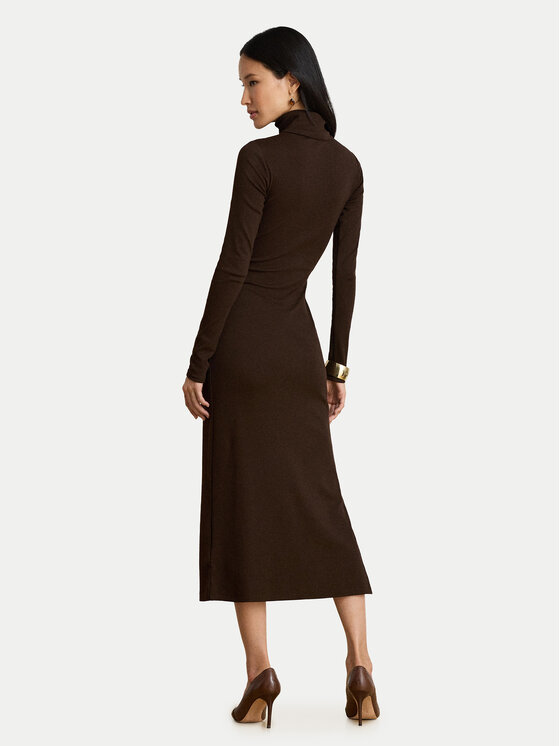 LAUREN RALPH LAUREN LAUREN RALPH LAUREN Pletena obleka 200980028501 Temno rjava Slim Fit