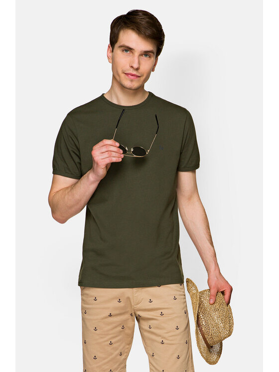 Lancerto Lancerto T-Shirt Daniel TS124121000032 Zielony Regular Fit