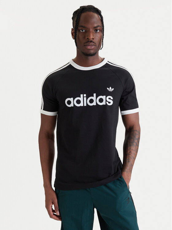 adidas adidas Tricou 3-Stripes Ringer KF0417 Negru Slim Fit