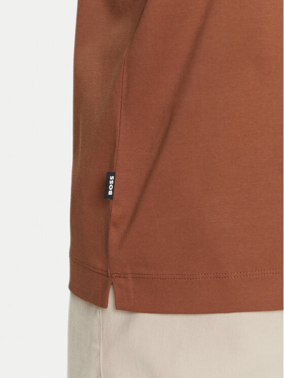 BOSS BOSS Тениска с яка и копчета C-Parris 01 50520297 Кафяв Regular Fit