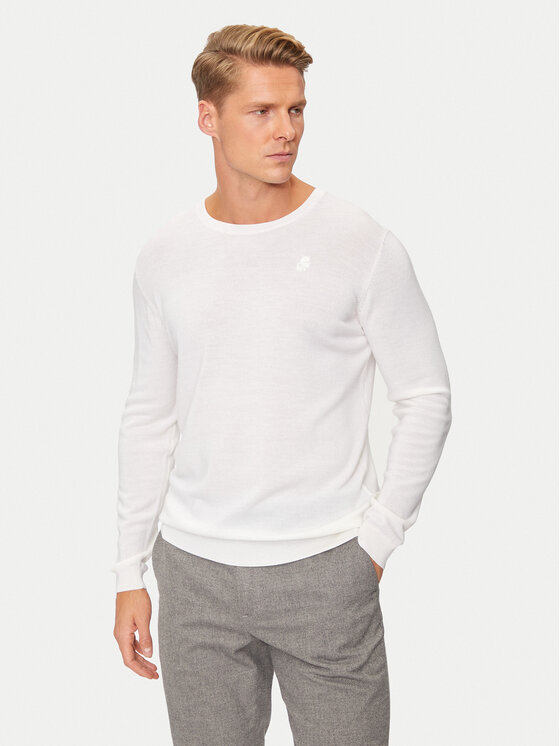 Męski Sweter KARL LAGERFELD, Rozmiar L, Biały, 655000 544399