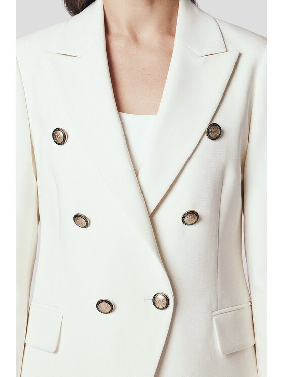 Lancerto Lancerto Marynarka Canes MA073125000009 Écru Slim Fit