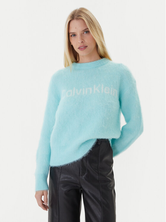 Calvin Klein Calvin Klein Kampsun LV044D359G Türkiissinine Relaxed Fit