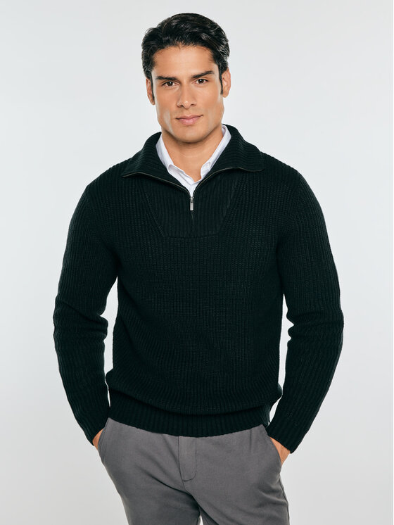 BIG STAR BIG STAR Sweter MICHIGAN Czarny Basic Fit