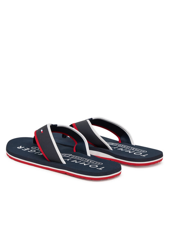 Tommy Hilfiger Tommy Hilfiger Šlepetės per pirštą Tumble Beach Sandal FM0FM05710 Tamsiai mėlyna