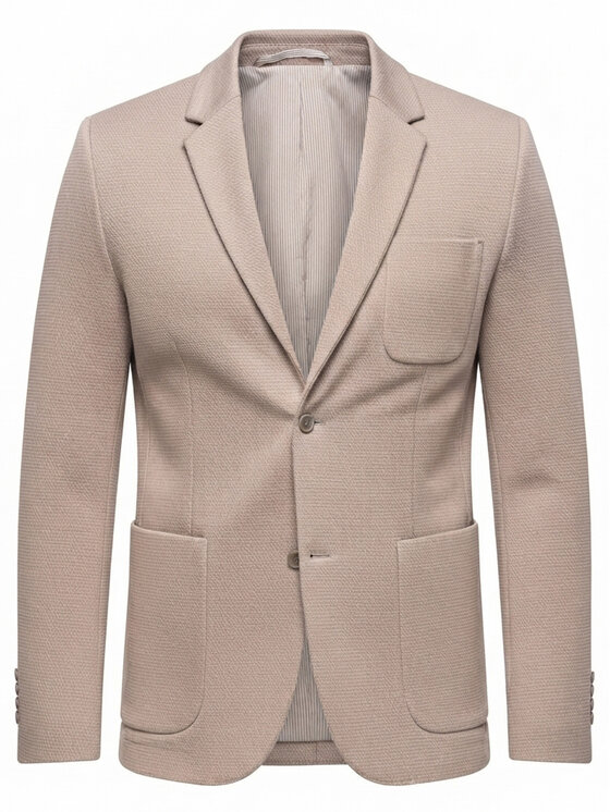 Ombre Ombre Marynarka M171 Beżowy Slim Fit