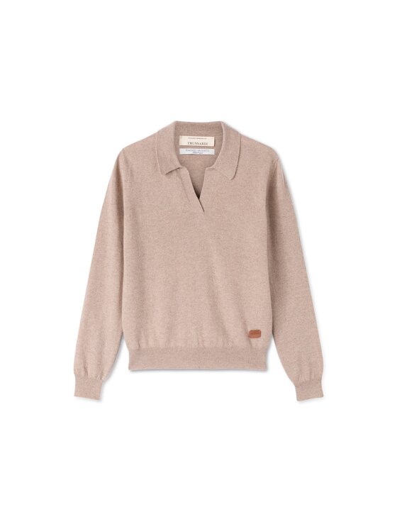 Trussardi Trussardi Sweter M0496001299N006 Kremowy Regular Fit