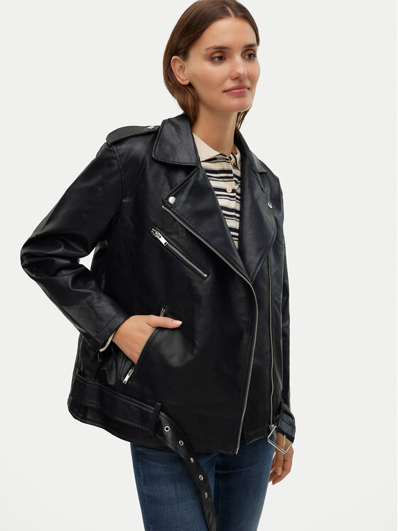 Vero Moda Vero Moda Куртка зі штучної шкіри Ramon 10311337 Чорний Loose Fit