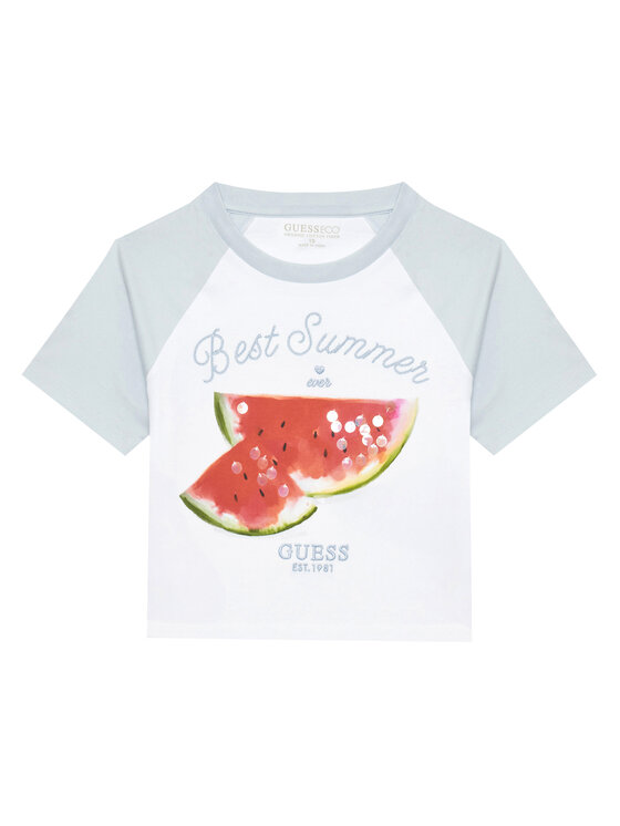 Guess Guess Tricou J5GI06 K8HM4 Alb Boxy Fit