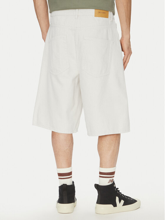 Only & Sons Only & Sons Джинсові шорти Carl 22034145 Écru Balloon Fit