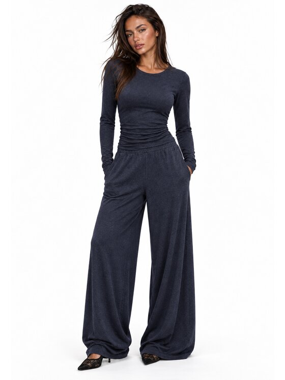 Agatha Studio Agatha Studio Komplet bluzka i spodnie A26ZF-KA-K69 Granatowy Oversize