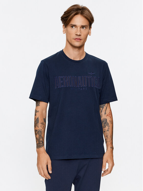 Aeronautica Militare Tričko 232TS2130J584 Tmavomodrá Comfort Fit